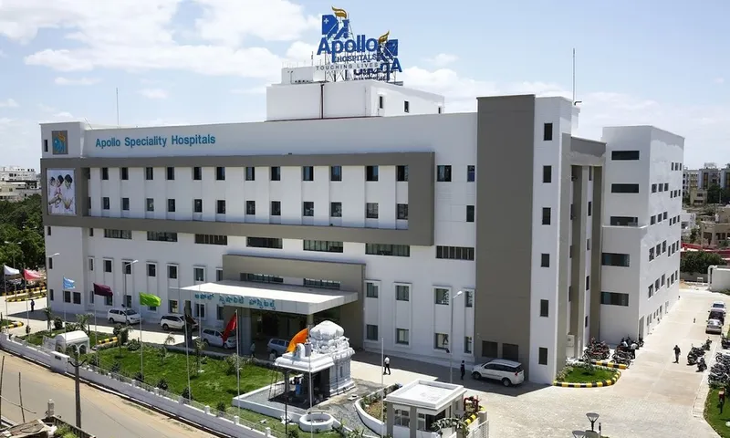 Apollo Speciality Hospitals building with the Apollo sign on its roof
